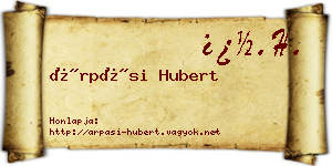 Árpási Hubert névjegykártya